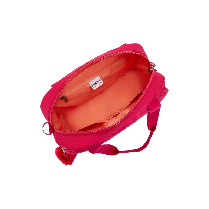 Kipling Recycled Polyamide Portable Crossbody Bag, Shoulder Bag Medium Size Women's Pink-3