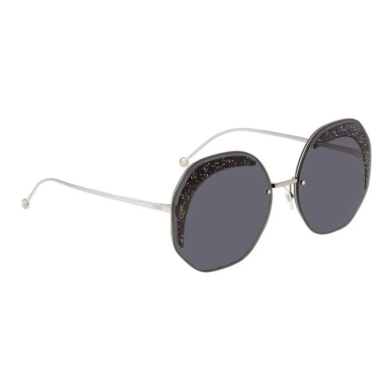 FENDI Metal Round Sunglasses Women's Silver-2