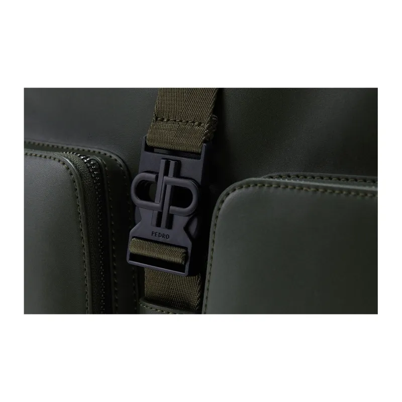 PEDRO Pu Crossbody Bag, Shoulder Bag Men's Black/Army Green/Light Taupe-8