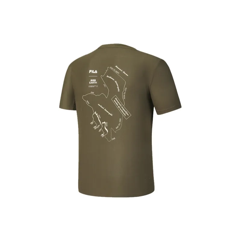 FILA x BBC EARTH T Shirt Men Chestnut-2
