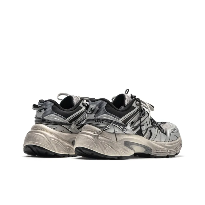Mule Donkey Cushioned Wear Resistant Breathable Low Top Chunky Sneakers Unisex Silver-6
