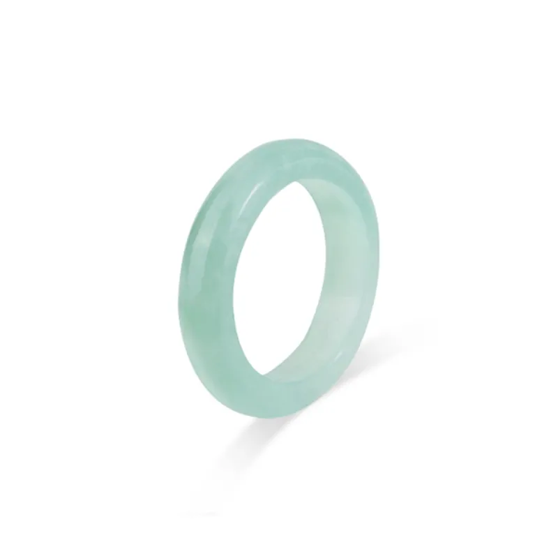 Zheng Baifu Bean Type Jadeite Rings Unisex-1