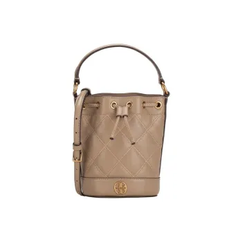 TORY BURCH Nappa Leather Bucket Bag, Shoulder Bag, Crossbody Bag, Handbag Mini Women's Almond Flour