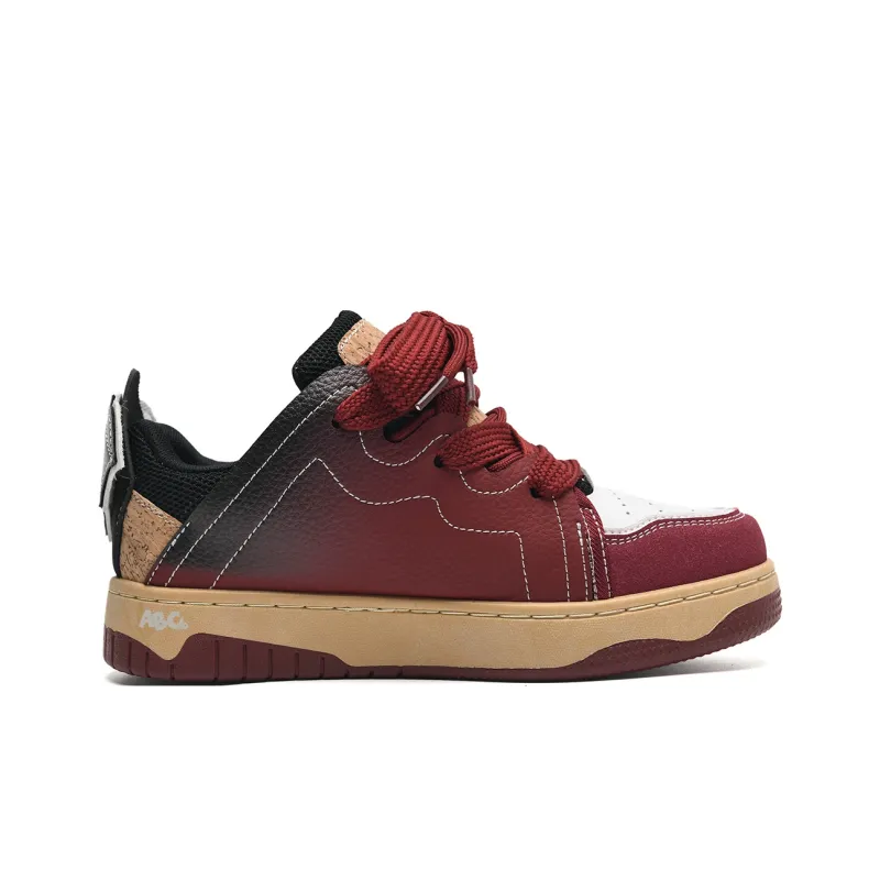 ABCIO Waterproof Cushioning Low Top Skateboard Shoes Unisex Red-6