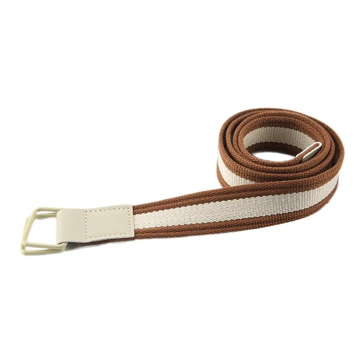 Mulinsen Japanese Striped Intercolored Double Loop Buckles Casual Jeans Decorate The Trouser Belt Belt Unisex 3.8cm-0