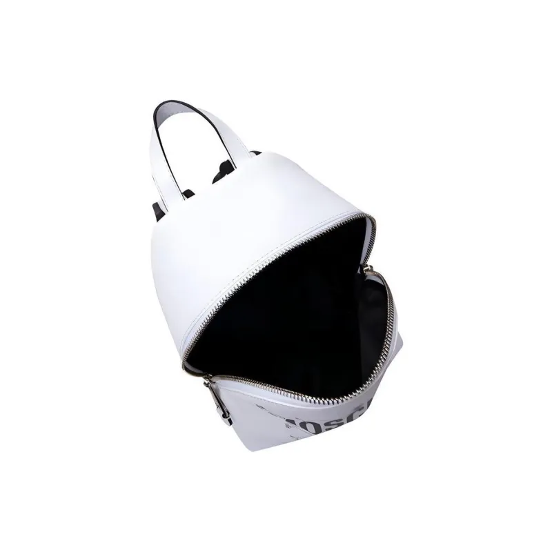 MOSCHINO Leather Backpack Regular Women's White-4