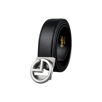 GOLDLION Top Grain Cow Leather Belts Men's Black 3.5cm