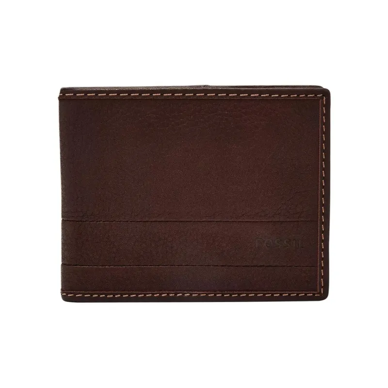 FOSSIL Leather Wallet Unisex Dark Brown-0