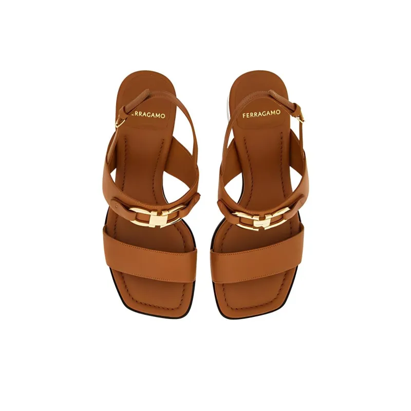 FERRAGAMO 55mm Gancini-buckle Leather Sandals-2