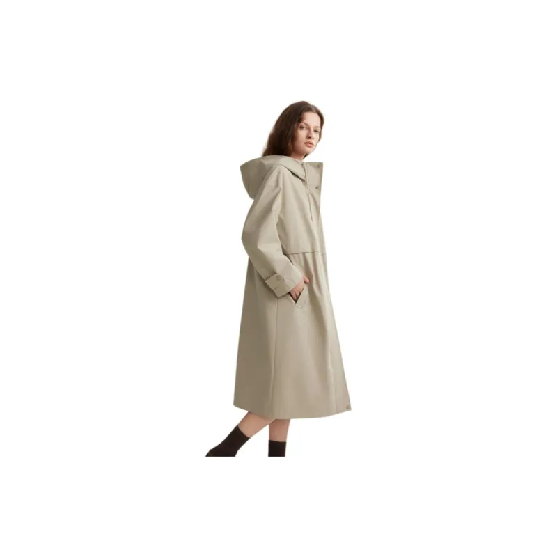 ELLE Trench Coat Women's Khaki Green-1