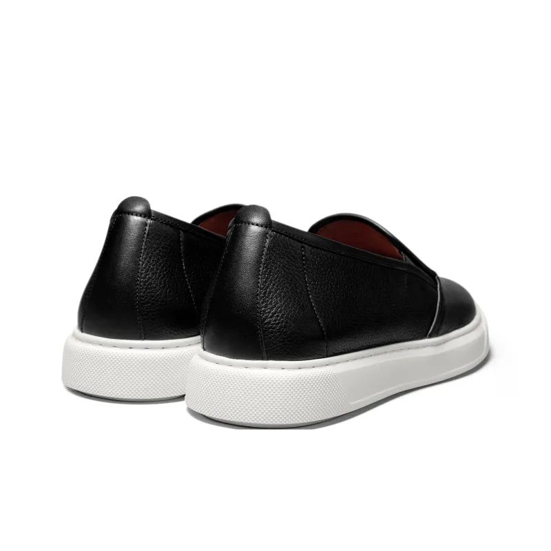 THOM WILLS Minimalist Style Versatile Slip on White Sneakers Casual Skateboard Shoes Men's-10