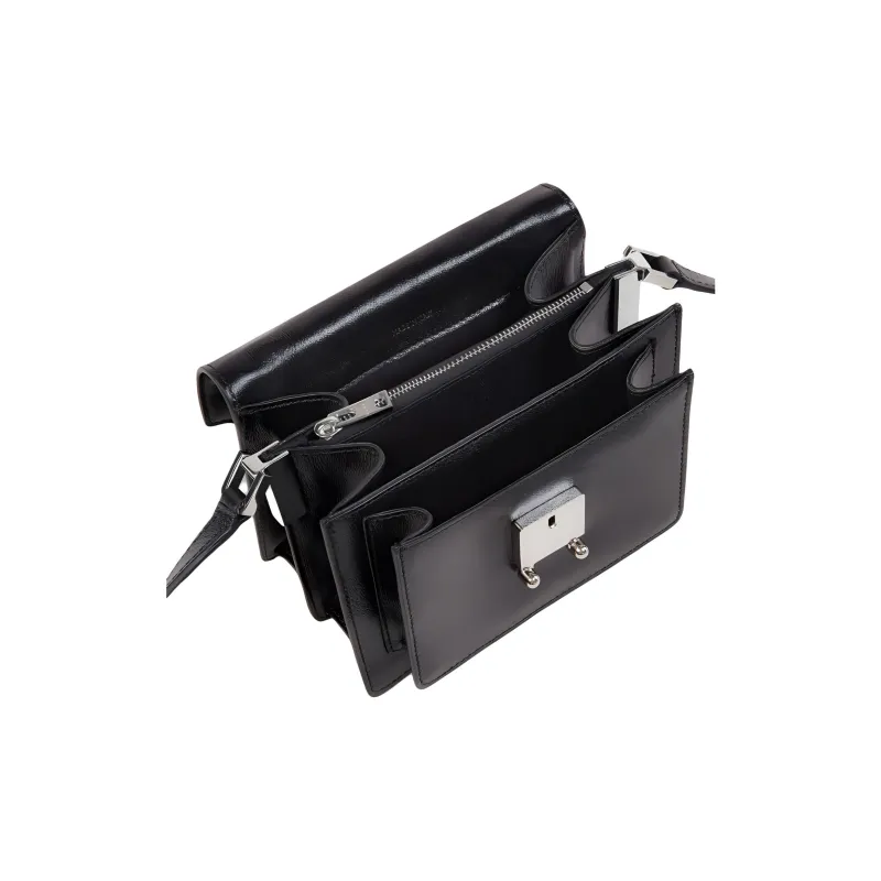 MARNI Trunk Calfskin Crossbody Bag Shoulder Bag Men's Black-3