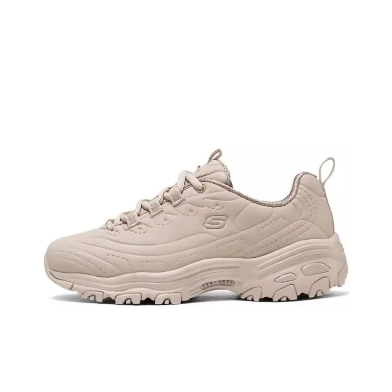 Skechers DLITES Slip Resistant And Breathable Low Top Chunky Sneakers Women's Tan-0