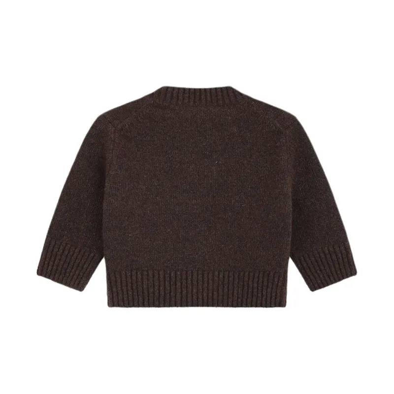 WE11DONE Bouclé Cropped Sweater-1