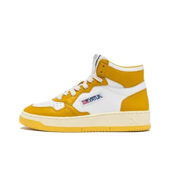 AUTRY Medalist High-Top Skateboard Shoes Men's White Yellow