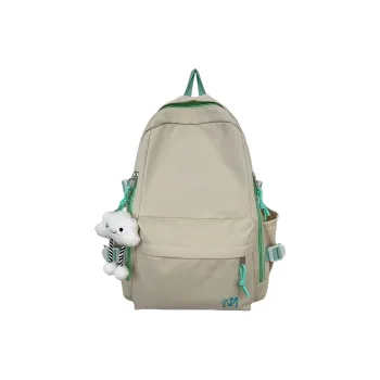 Cwatcun Nylon Backpack Unisex Light Gray/Blue/Yellow/Black