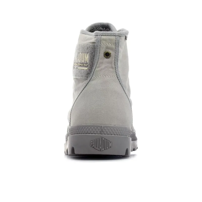 Palladium Pampa Wear Resistant High Top Canvas Shoes Men's Gray-3