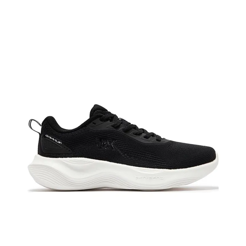 361° Wear-Resistant Low-Top Casual Running Shoes Women's Black White-1
