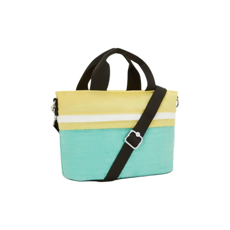 Kipling Recycled Polyamide Portable Crossbody Bag, Shoulder Bag Unisex Yellow & Cyan-2