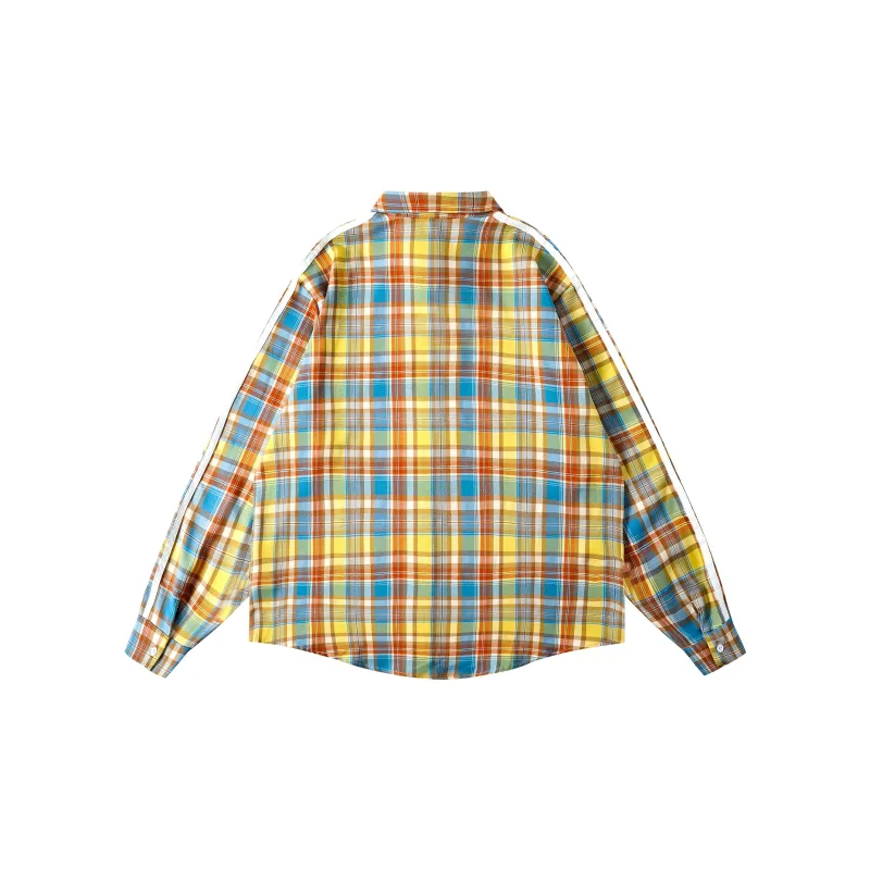 FOASIS Shirts Women's Yellow Plaid Long Sleeved-3