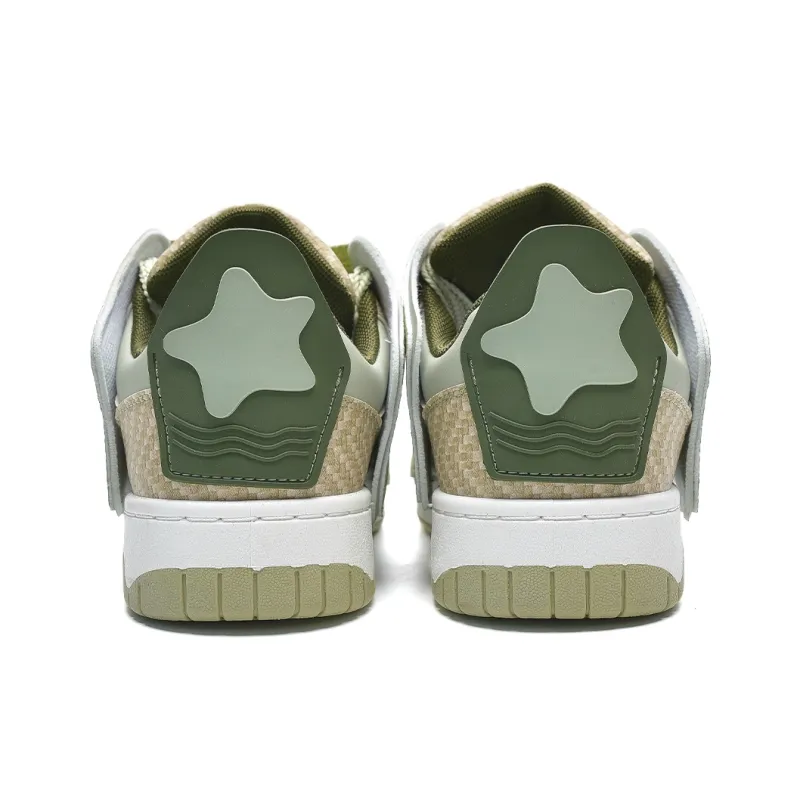 ABCIO Slip-Resistant Lightweight Height Increasing Low-Top Skateboard Shoes Unisex Green-6