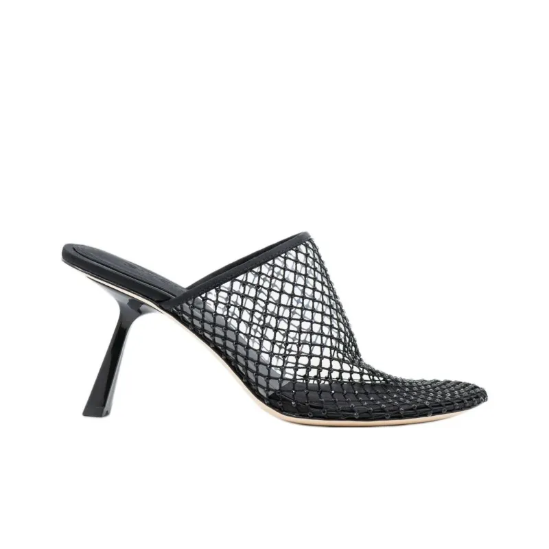 STUDIO AMELIA Closed Toe Slippers 8cm Women's Black-1
