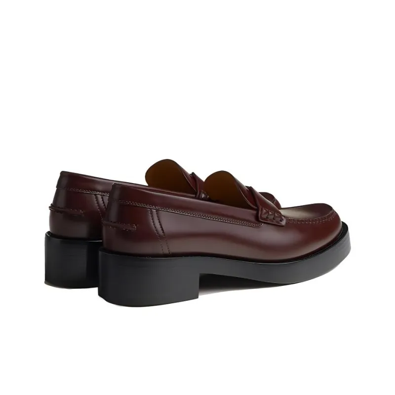 HERMES Hour Loafers Women's Red-4