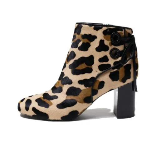 LONGCHAMP Ankle Boots Women's Leopard