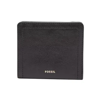 FOSSIL Leather Wallet Small Size Men's Black