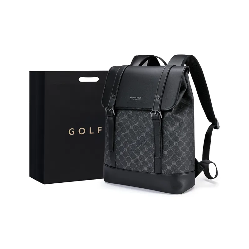 GOLF PVC With Synthetic Leather Backpack Large Size Men's Gray & Black-0