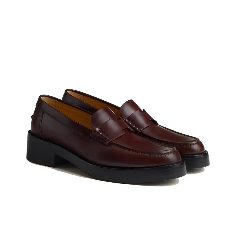 HERMES Hour Loafers Women's Red-2