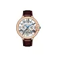 Rose Case White Dial Brown Leather Strap