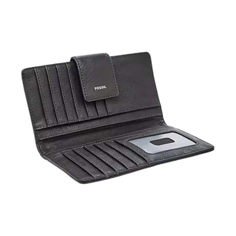 FOSSIL Leather With Polyurethane Trim Wallet Men's Black-3