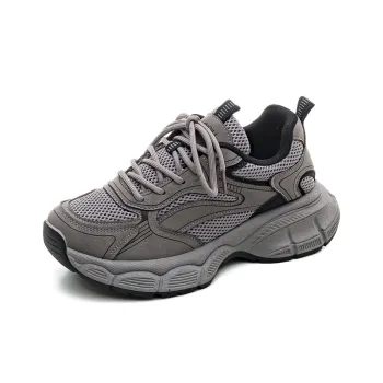HUANQIU Wear Resistant Low Top Chunky Sneakers Women's Taupe