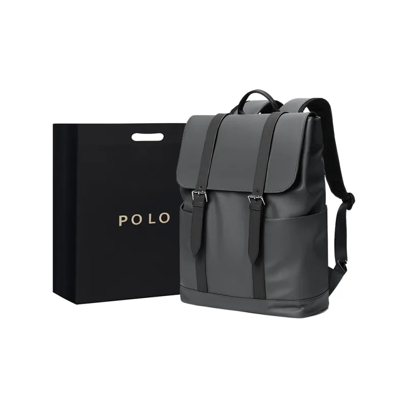 POLO Fabric With Synthetic Leather Backpack Large Size Men's Multicolor-7