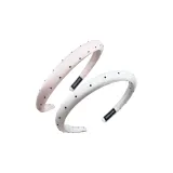 Slim Polka Dot Headbands - White+Pink