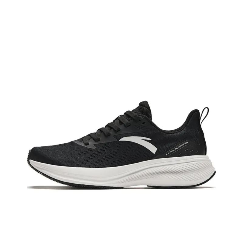 Anta Cushioning Breathable Low Top Running Shoes Men's Black-0