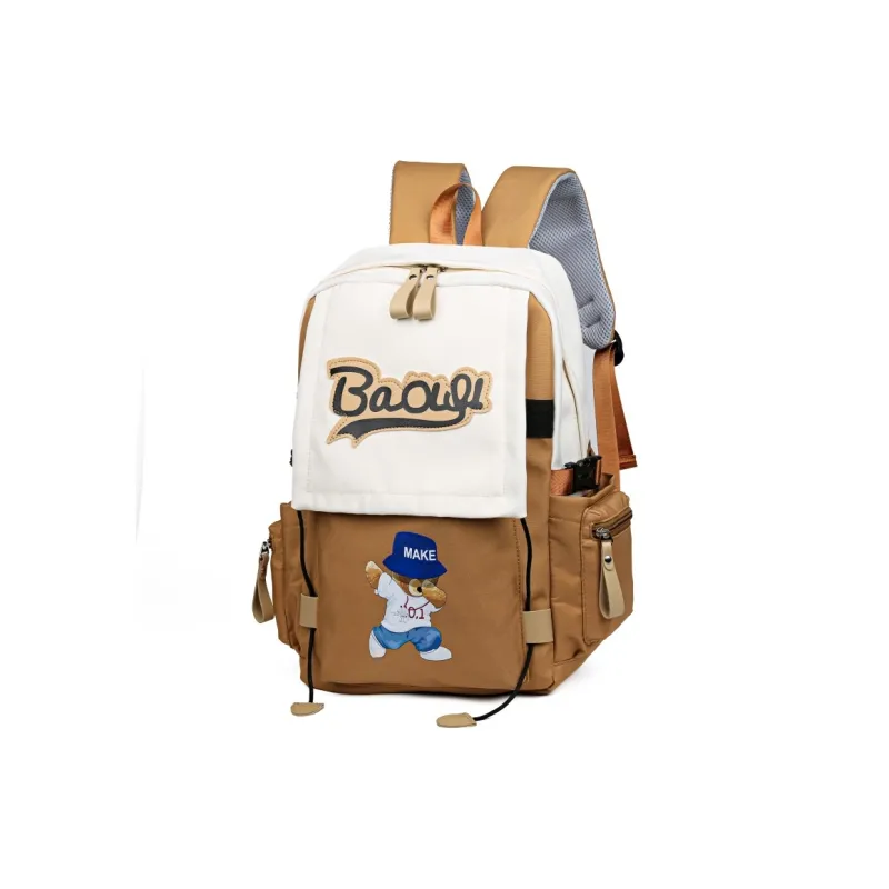 Cwatcun Nylon Backpack Regular Unisex Black/Burgundy/Orange/Green/Blue-8
