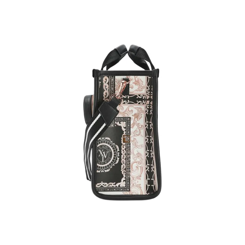 FILA Polyurethane Tote Bag, Shopping Bag, Shoulder Bag, Handbag Extra Small Women's Black-2