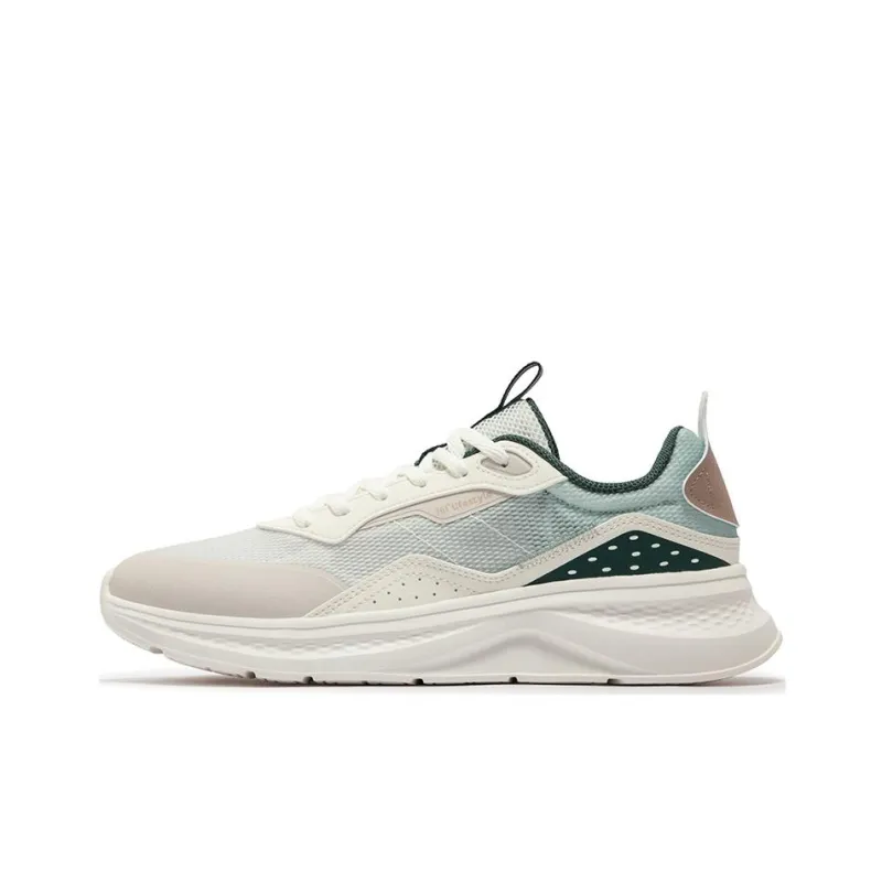361° Anti Slip Wear Resistant Low Top Running Shoes Men's White Green-0