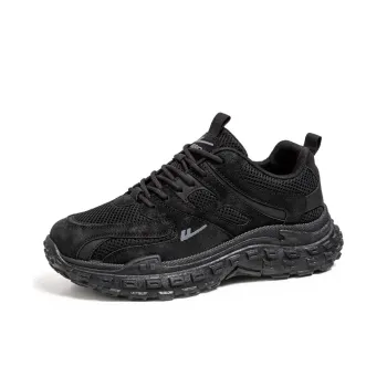 Warrior Cushioning Height Increasing Abrasion Resistant Lightweight Slip Resistant Low Top Chunky Sneakers Men's Black