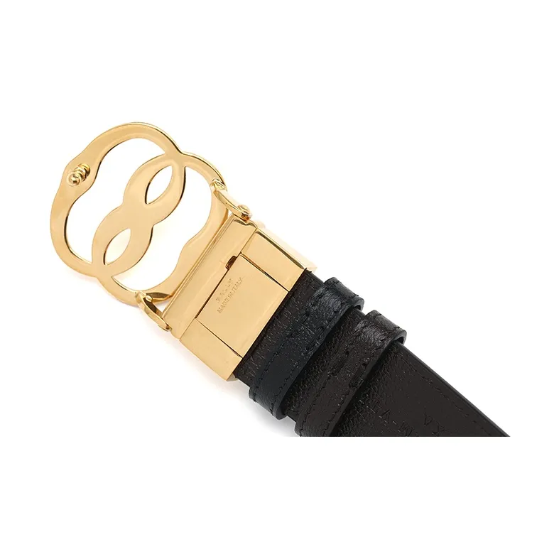 BALLY Rotary Gold Plate Buckle Double Sided Use Adjustable Cow Leather Leather Belts Men's Black/Brown Width  3.5cm-4