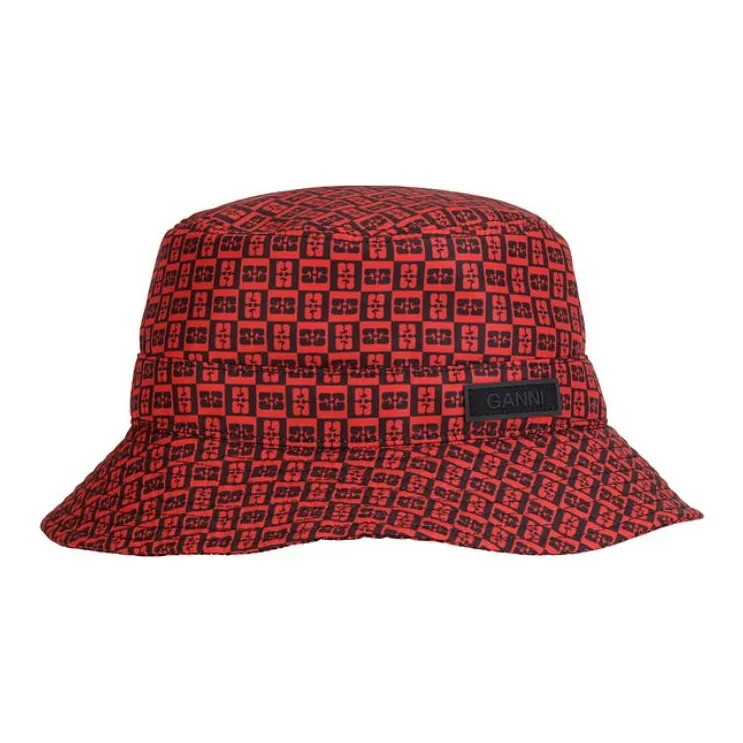 GANNI Polyester, Cotton Bucket Hats Unisex Red-0