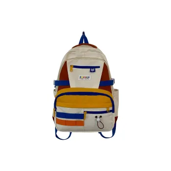 Parker Bear Nylon Backpack Unisex Yellow/Green/Pink/Black