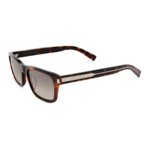 SAINT LAURENT Rectangle-frame Tortoiseshell Sunglasses