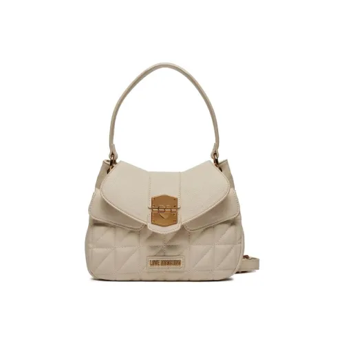 LOVE MOSCHINO Faux Leather One Shoulder Handbag Trumpets Women's Beige