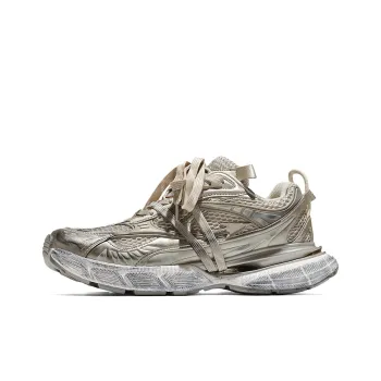 Crow Bear Genesis Clay Dye Series Polished Distressed Couple Chunky Sneakers Unisex Champagne Mud