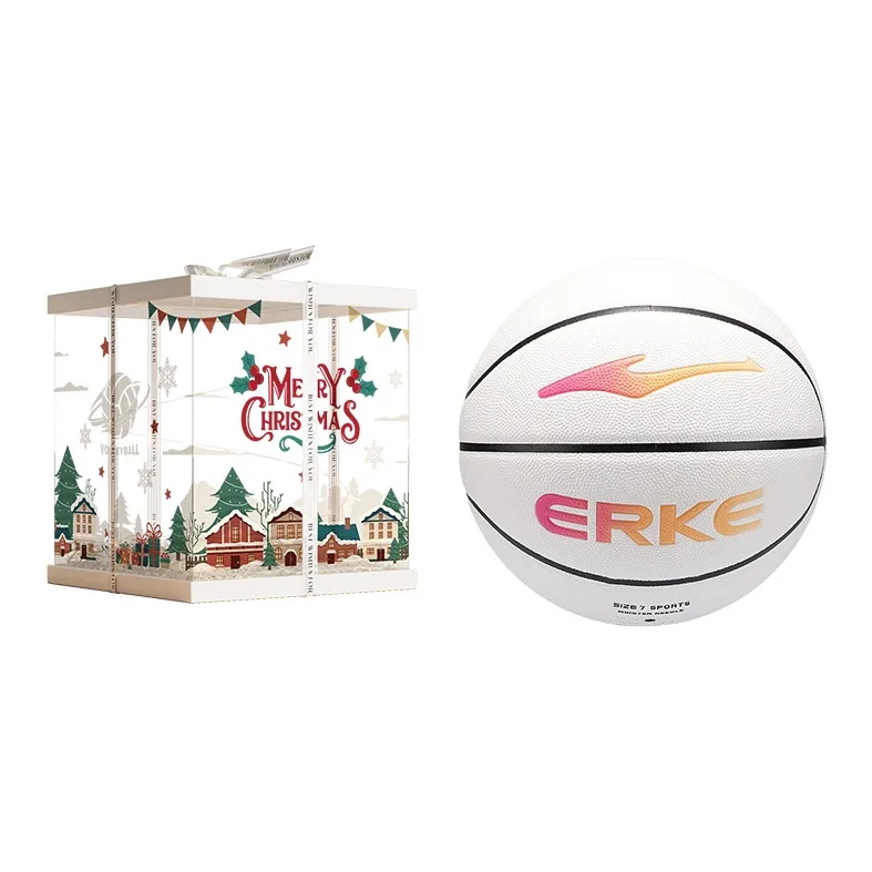 Erke PU Basketball White 6 Size 7 Ball Training Unisex-9