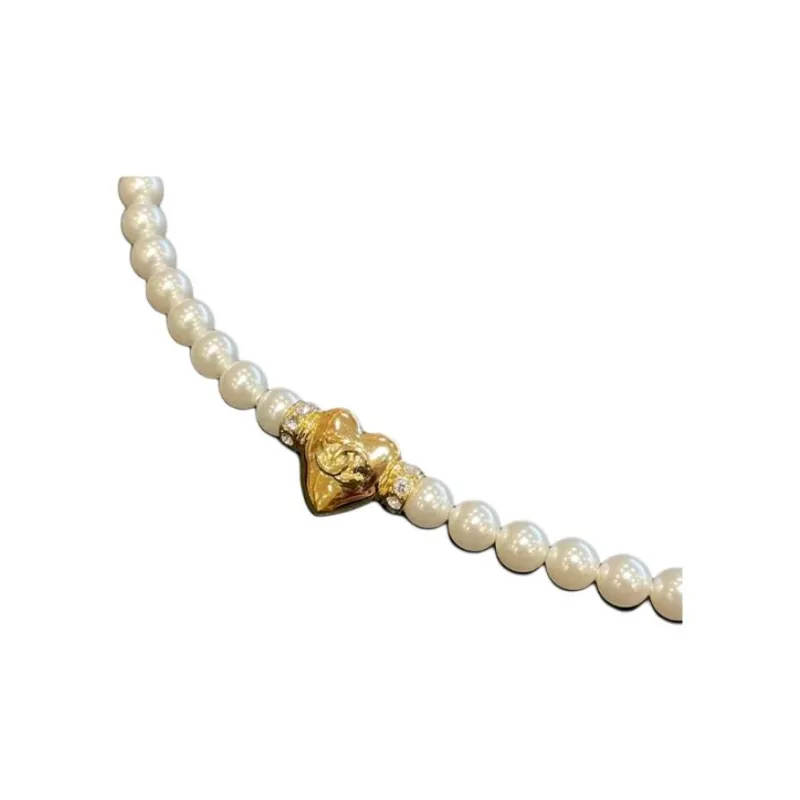 CHANEL Metal Artificial Pearl Rhinestone Bracelets Women's Gold-1