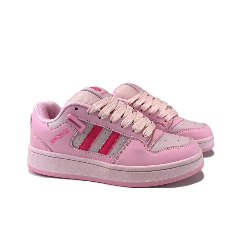 JIANGSHOU Wear resistant And Lightweight Low Top Skateboard Shoes Women's Pink-4